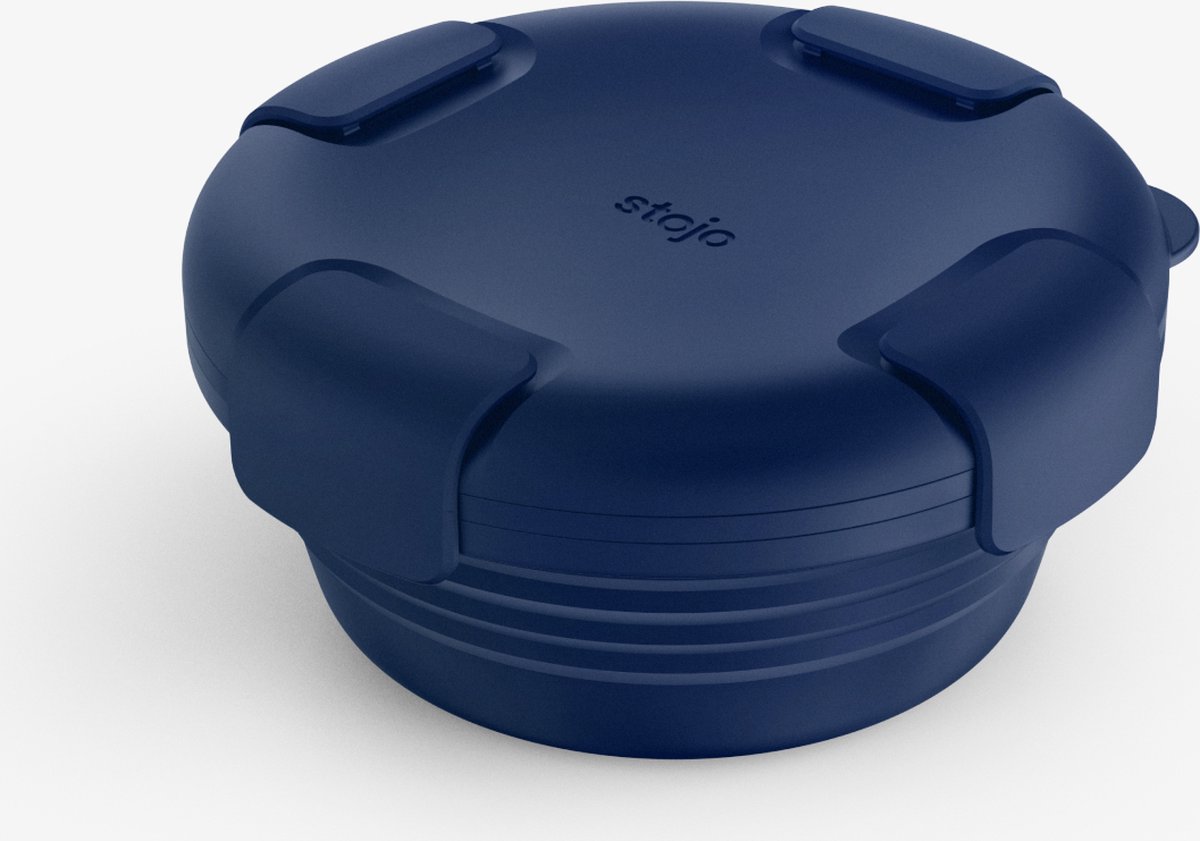 Stojo - Bowl - Vershouddoos / Lunchbox - met Deksel - 1065 ml - Opvouwbaar - Herbruikbaar - Denim