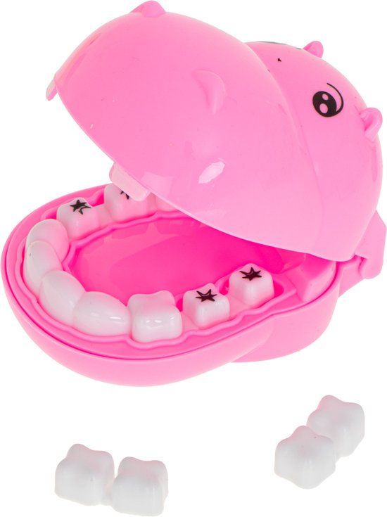 Tandarts medische Kit Roze Nijlpaard - Speelgoeddoktersset - Play Set - 13-Delig - speelset - HZTOYS