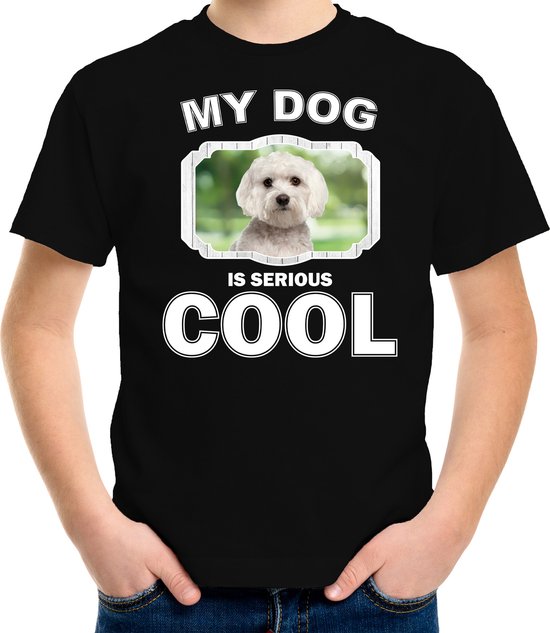 Maltezer honden t-shirt my dog is serious cool zwart - kinderen - Maltezers liefhebber cadeau shirt
