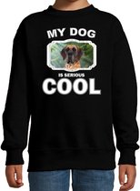 Deense dog honden trui / sweater my dog is serious cool zwart - kinderen - Deense dogs liefhebber cadeau sweaters - kinderkleding / kleding 152/164