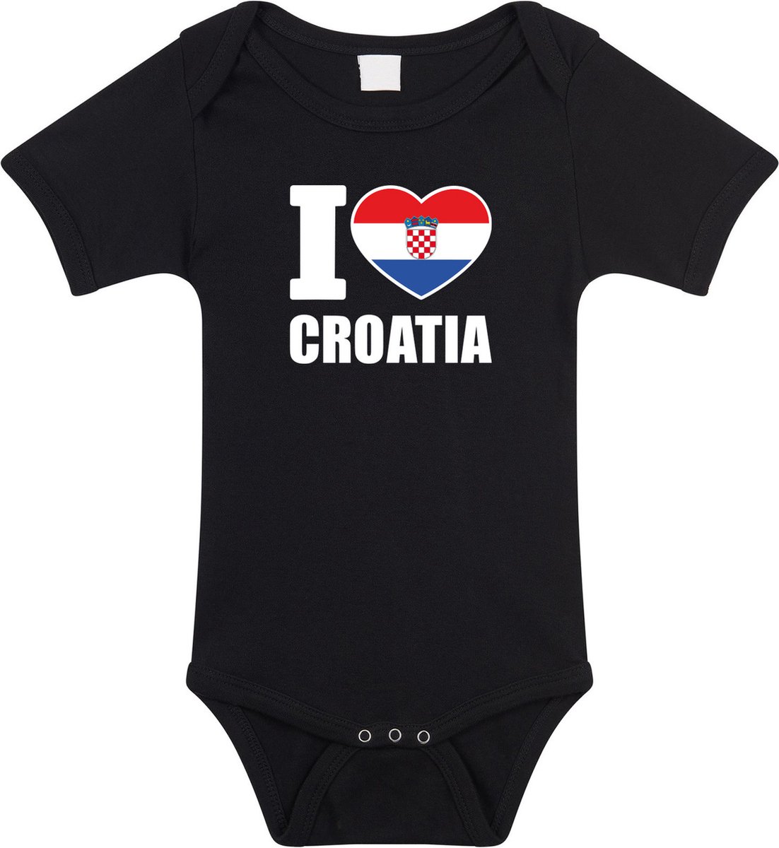I love Croatia baby rompertje zwart jongens en meisjes - Kraamcadeau - Babykleding - Kroatie landen romper 68