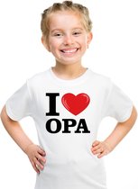 Wit I love Opa t-shirt kinderen 110/116