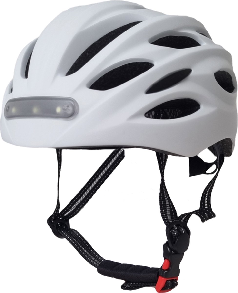 Lightyourbike ® AERO - Fietshelm Dames met Verlichting - Voor & Achter - USB-Oplaadbaar - Elektrische fiets, Racefiets & MTB - Wit