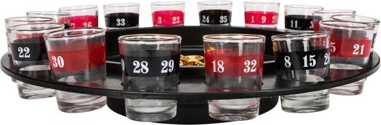 Thumbnail van een extra afbeelding van het spel Femur Roulette Drankspel – Roulette Drinking Game – Drankspelletjes – Gezelschapsspel – Shotspel – Bekend van TikTok - Inclusief 16 shotglaasjes