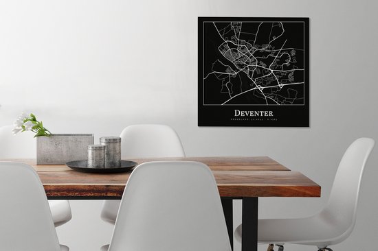 Peinture sur Toile City Map - Deventer - Carte - Carte - 50x50 cm - Décoration murale