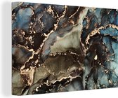 Toile Peinture Marbre - Goud - Vert - 140x90 cm - Décoration murale