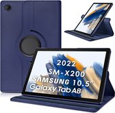 Coque Samsung Galaxy Tab A8 – Coque Samsung Tab A8 – Coque Galaxy Tab A8 – Coque Samsung Galaxy Tab A8 2022 – Étui rotatif pour tablette – Bleu foncé