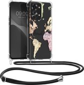 kwmobile telefoonhoesje geschikt voor OnePlus Nord 2T 5G - Hoesje met telefoonkoord - Back cover voor smartphone - Case in zwart / meerkleurig / transparant