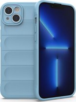 Mobigear Hoesje geschikt voor Apple iPhone 14 Plus Telefoonhoesje Flexibel TPU | Mobigear Bumpy Backcover | iPhone 14 Plus Case | Back Cover - Blauw