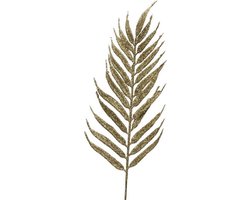 12x Gouden glitter bladeren/bladtakken kerstdecoratie 29 cm - Kerstboomversiering leaf/leaves
