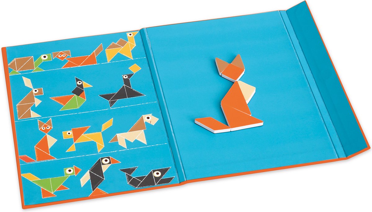 Scratch EduLogic Book: TANGRAM DIEREN 18,2x25,6x1,3cm (gesloten), 51,5x25,6x1cm (open), magnetisch, 4+