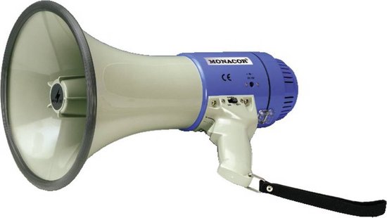 Monacor TM-25 Megafoon Met draagriem, Met geluiden