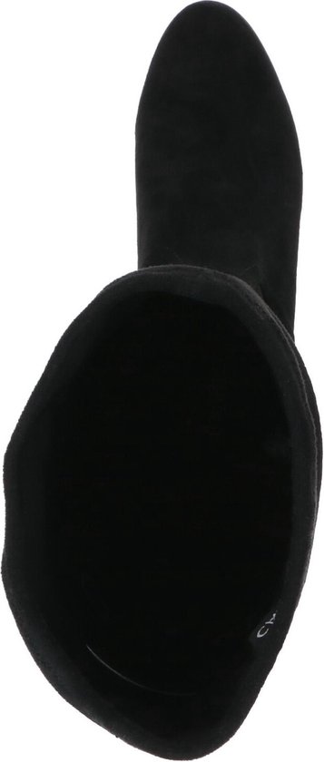 Botte noire haute en stretch, vue de dessus.