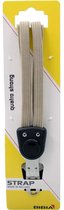 Quatro strong camelkleurige snelbinder met metalen clip en verstelbare banden.