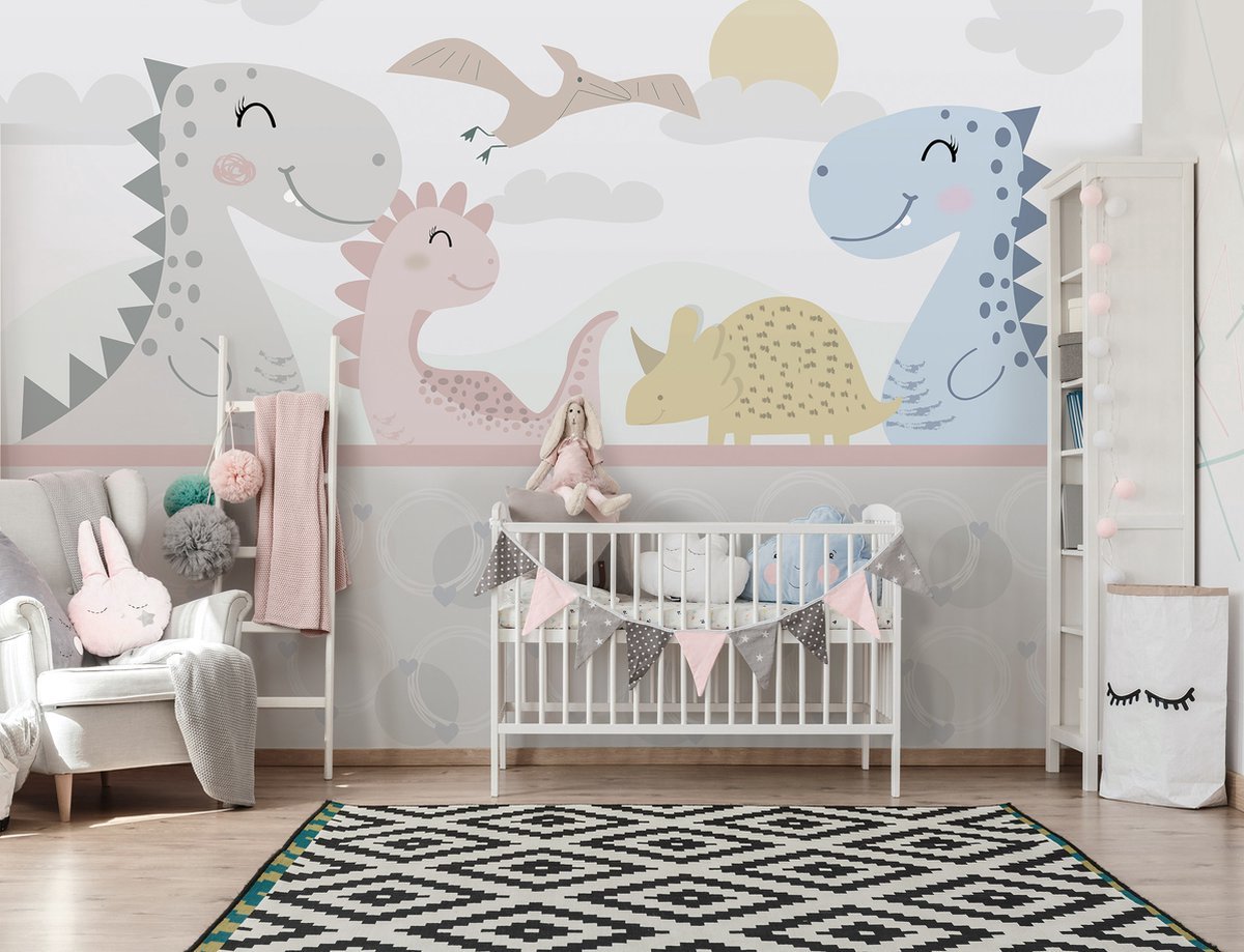 Fotobehang Dino Familie | Behang op maat Fotobehang Dino Familie | Behang op maat