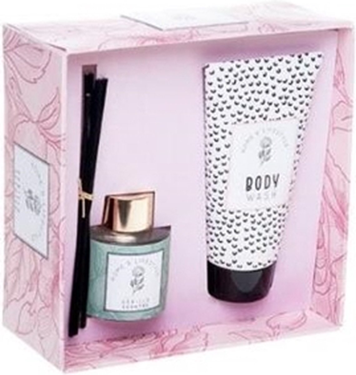 Goedkoopste Source Balance Geschenkset Vanille Geurstokjes 120 ml Bodywash 50 ml 1 set
