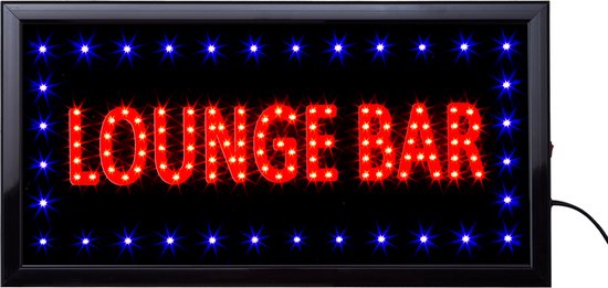 Led bord - Lounge bar - Led sign - Verlichting - Decoratie - 50 x 25cm - Uniek - Led borden - Ledbord - Light box - Led decoratie - Bar accessoires - Bar decoratie - Cave & Garden