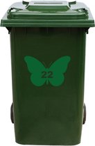 Kliko Sticker / Vuilnisbak Sticker - Vlinder - Nummer 22 - 14x21 - Groen