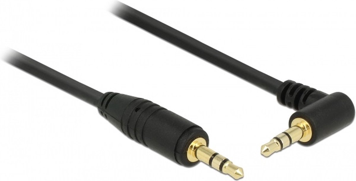 DeLOCK 3,5mm Jack stereo audio kabel / haaks - zwart - 0,50 meter