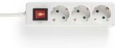 Extension socket | 3-Way | 3.0 | On/Off Switch | White