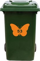 Kliko Sticker / Sticker poubelle - Papillon - Numéro 53 - 14x21 - Oranje