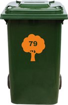 Autocollant Kliko / Autocollant poubelle - Arbre - Numéro 79 - 16,5x18,5 - Oranje