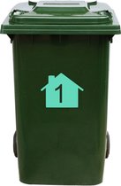 Autocollant Kliko / Autocollant poubelle - Numéro 1 - 22 x 17,5 - Menthe