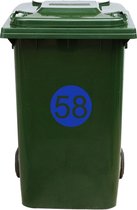 Kliko Sticker / Vuilnisbak Sticker - Nummer 58 - 17 x 17 - Blauw