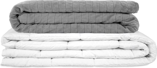 Gravity® therapeutische deken voor volwassenen / jongeren met glaskralen voor betere slaap – Verzwaringsdeken – Verzwaarde Deken – 155×220 10kg – Grijs – 4 seizoenen dekbed