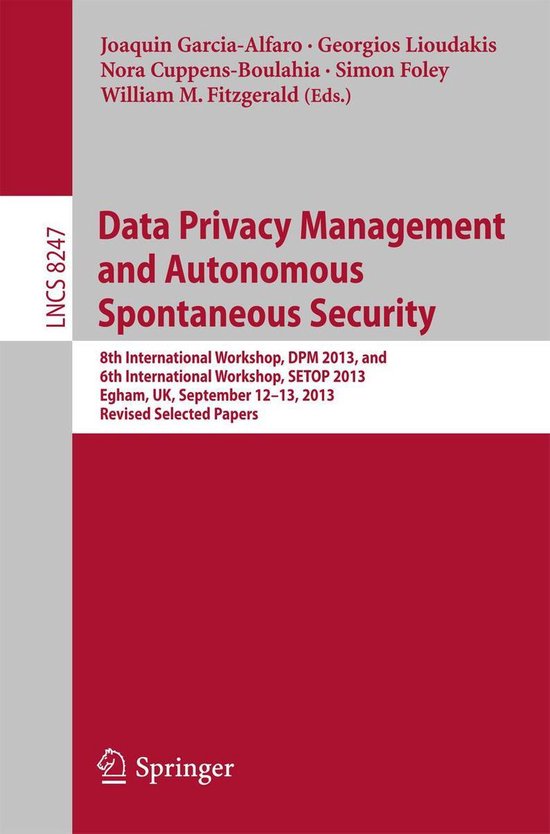 Springer Nature Proceedings Computer Science - Data Privacy  ... - cover