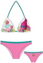 Trolls bikini - maat 98-104 - 4 jaar - roze-wit-groen