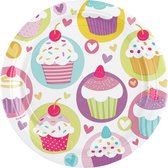 Bord Cupcake pastel 18cm 8 stuks