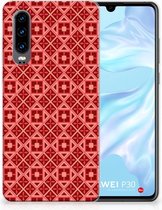 Huawei P30 Uniek TPU Hoesje Batik Red