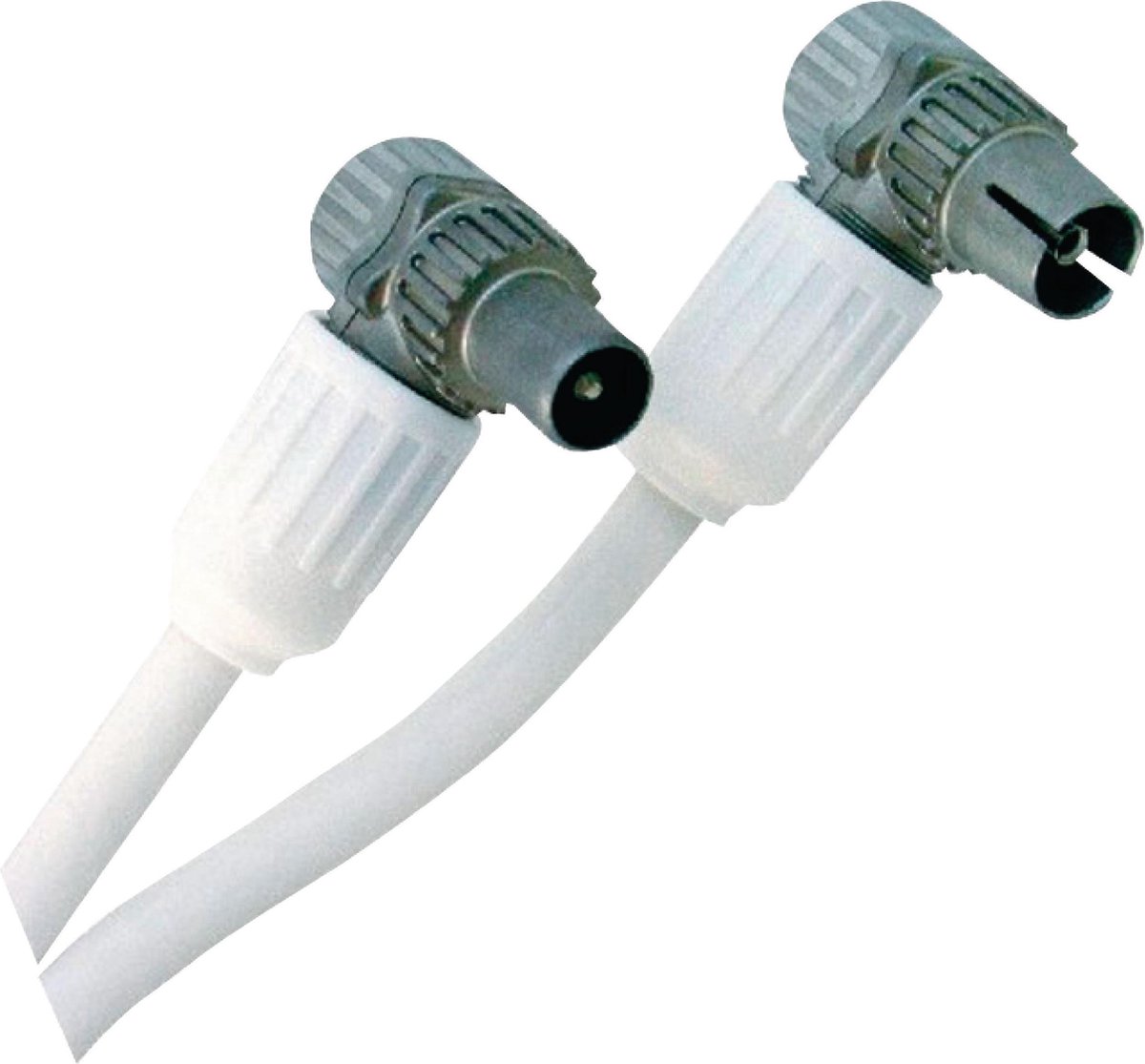 Coaxkabel Coax Male (IEC) - Coax Female (IEC) Haaks 5.00 m Wit
