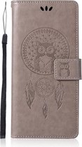 Shop4 - Samsung Galaxy S10 Hoesje - Wallet Case Dromenvanger Uil Grijs