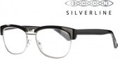 Icon Eyewear MCE723 Sean, Silverline Leesbril +2.50 - Glanzend zwart, metalen onderzijde