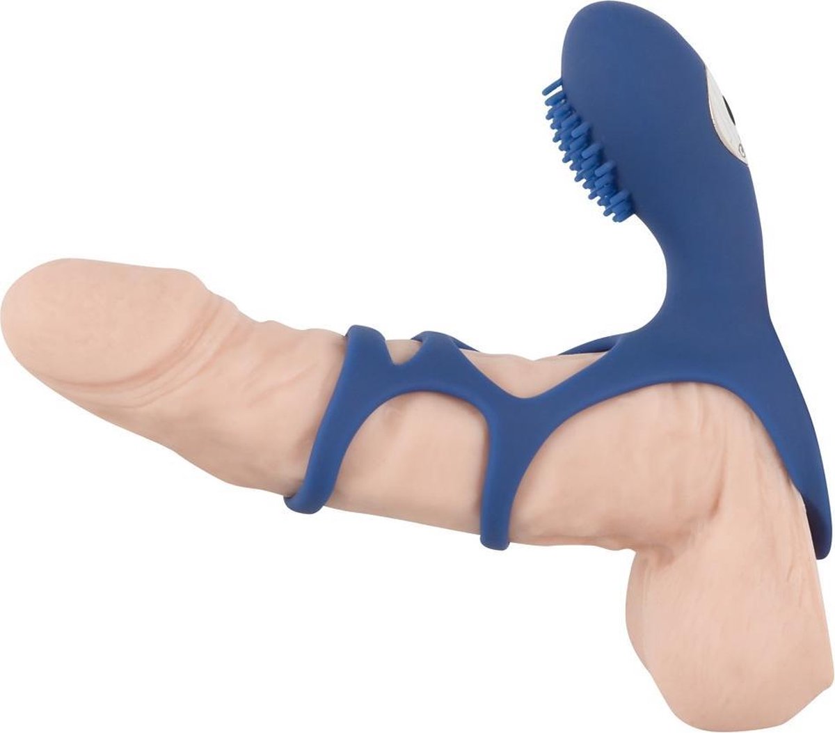 Goedkoopste Sweet Smile – Erotische Sleeve voor Koppels met Vibratie en Stimulatie Noppen – 10 cm – Blauw