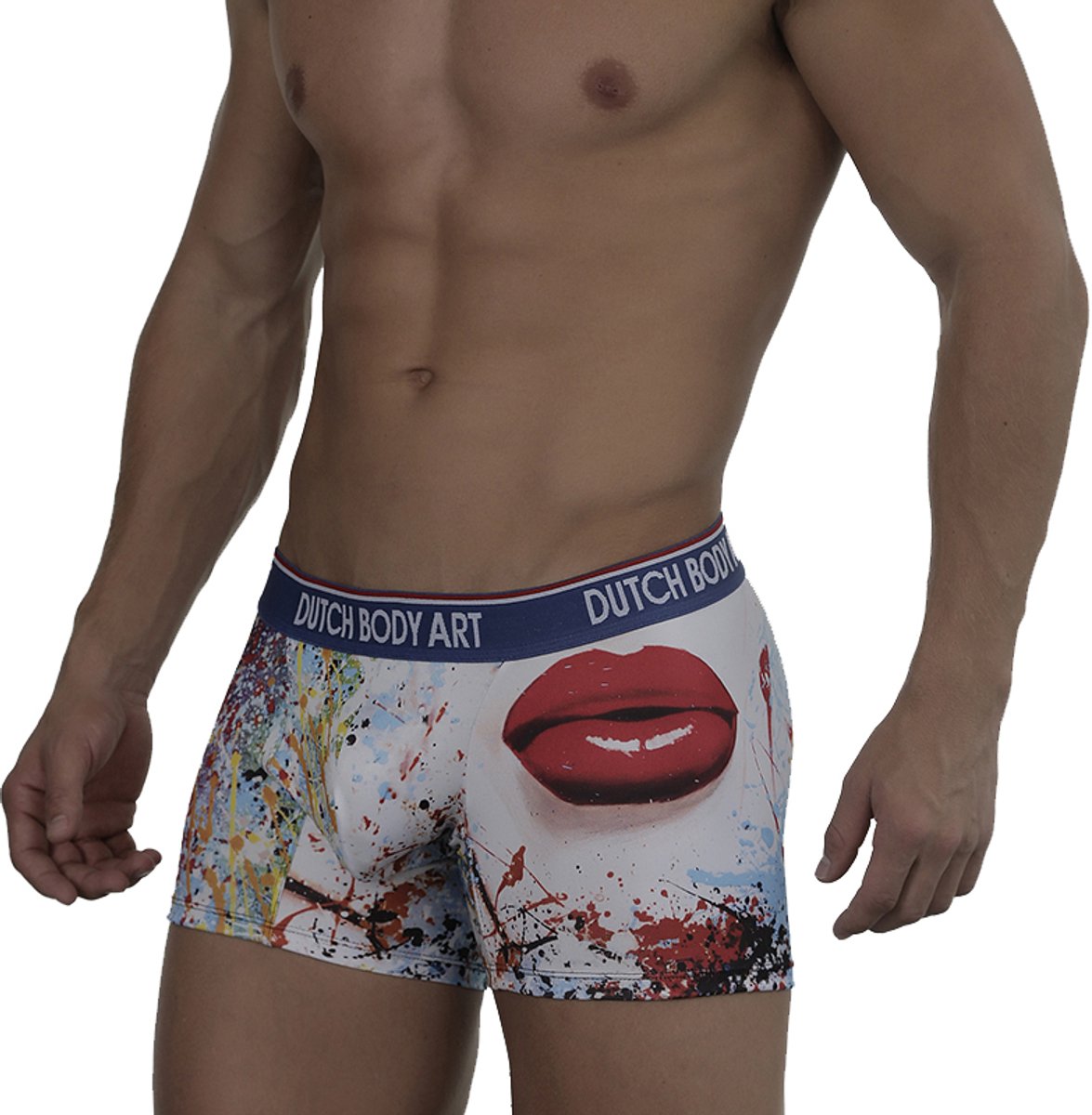 Boxershort - Dutch Body Art - Schilderij Lips & paint splashes - Unknown - S