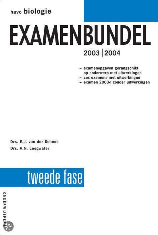 EXAMENBUNDEL HAVO BIOLOGIE 2003/2004