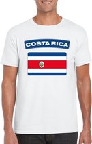 T-shirt met Costa Ricaanse vlag wit heren S