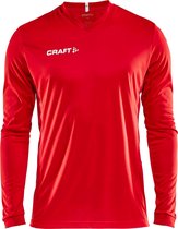 Craft Squad Jersey Solid LS Shirt Heren Sportshirt - Maat XXL  - Mannen - rood/wit