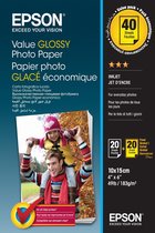 2x 20 Epson value glans foto papier 10x15 cm, 183 g S 400044