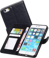 Apple iPhone 6 Plus/6s Plus Portemonnee Hoesje Booktype Wallet Case Zwart