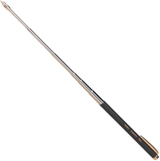 Uitschuifbare zwarte aanwijsstok met punt, met tekst "NOBO POINTER PEN".