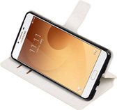 Wit Samsung Galaxy C9 TPU wallet case booktype hoesje HM Book