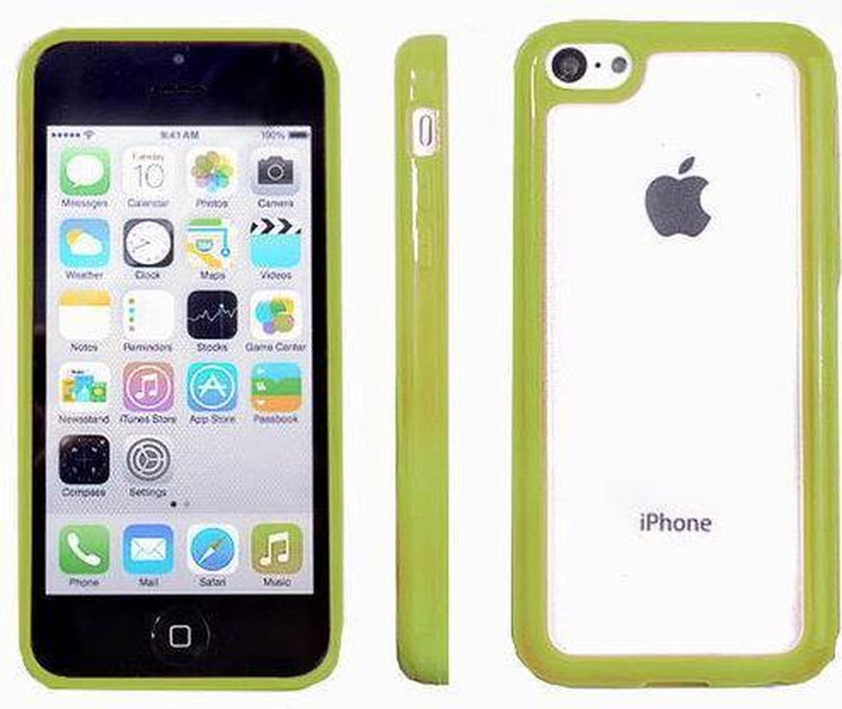 Apple iPhone 5C Hoesje Bumper case met achterkant Groen / Green