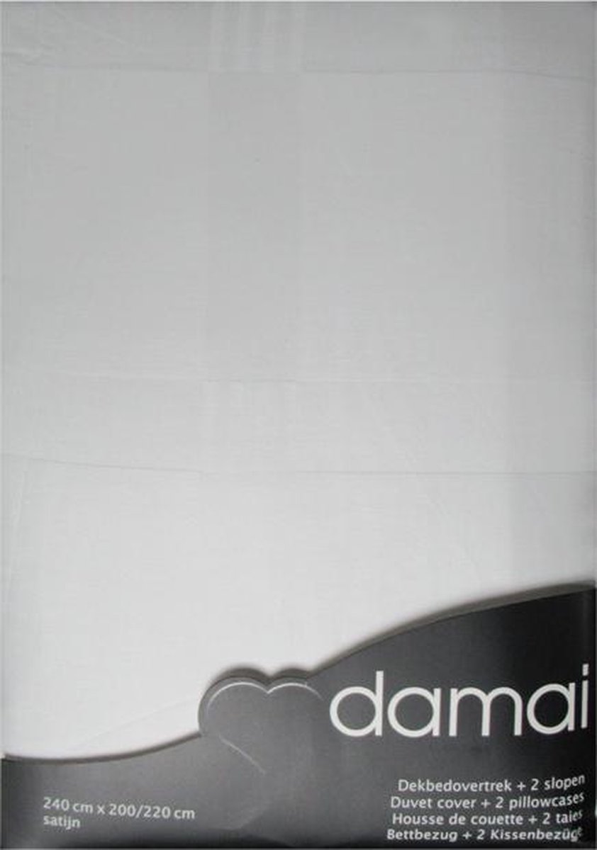 Damai SatinSquare Dekbedovertrek - Litsjumeaux - 240x200/220 cm - Wit