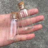 Kleine Glazen Mini Flesjes Met Kurk - Lege Glas Decoratie Pot Flesjes - 20 Stuks 20 Ml