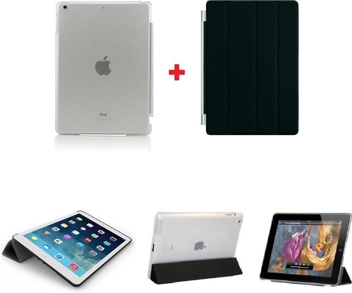 Apple iPad 2, 3, 4 Smart Cover Hoes - inclusief Transparante achterkant - Zwart
