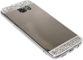 Spiegel diamanten hoesje zilver Geschikt voor Samsung Galaxy S7 Edge